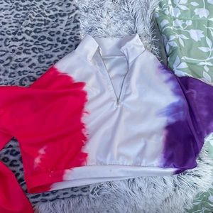 cropped workout quarter zip